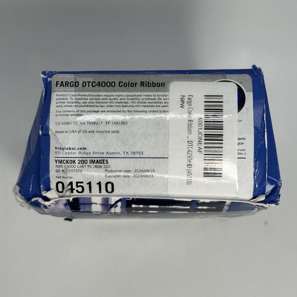 HID Fargo DTC4000 Color Ribbon Smartload Cartridge - New Open Box w/Damaged Box - Picture 2 of 11